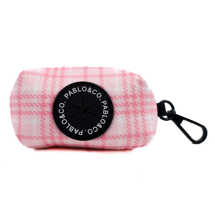 Pink Houndstooth Poop Bag Holder