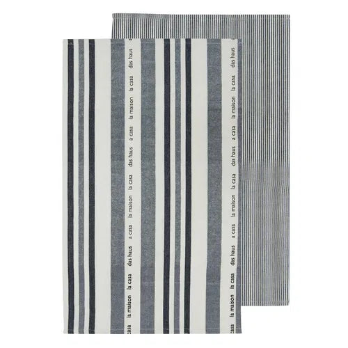 La Casa Black 2pk Kitchen Towel