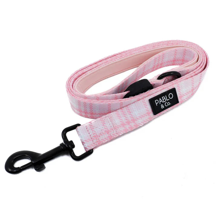 Pink Houndstooth Dog Leash