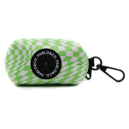 Lime Check Check Poop Bag Holder