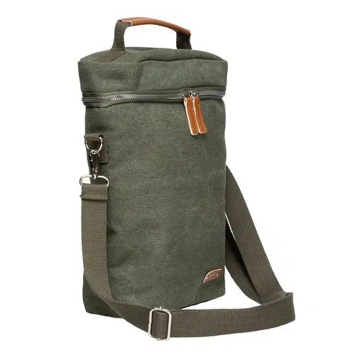 Kayce Olive Green Insulated Double Wine Bag