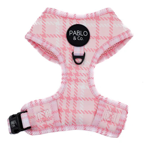 Pink Houndstooth Adjustable Harness