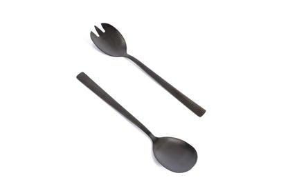 Satin Black 2 Piece Salad Server Set