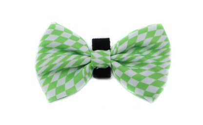 Lime Check Check Bow Tie