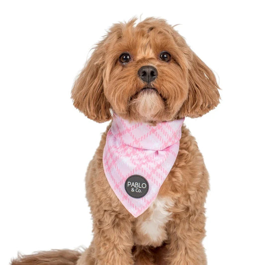 Pink Houndstooth Dog Bandana