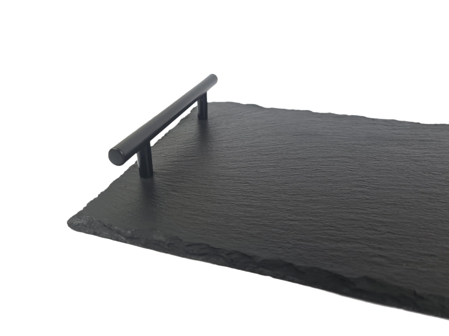 Slate Tray with Matte Black Handles