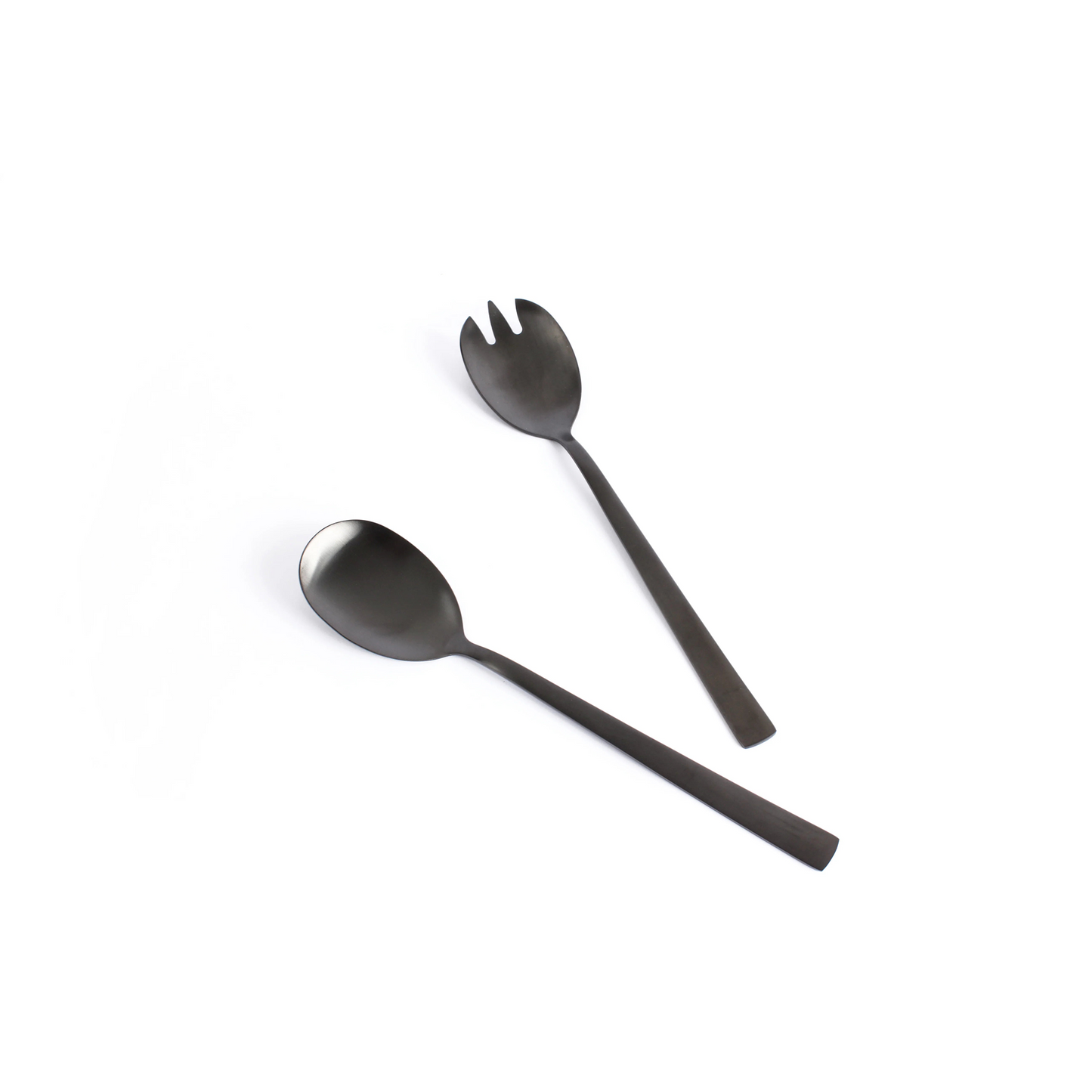 Satin Black 2 Piece Salad Server Set