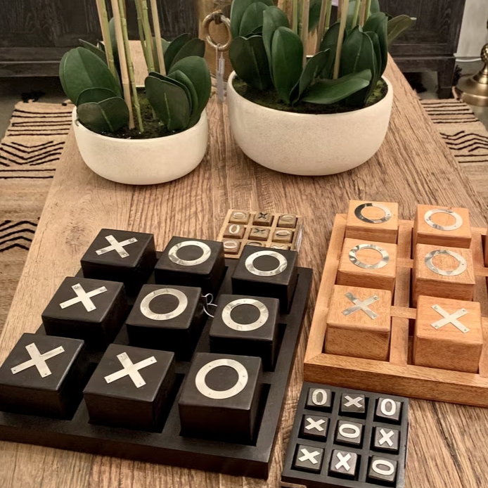 Large Black Wooden Tic Tac Toe