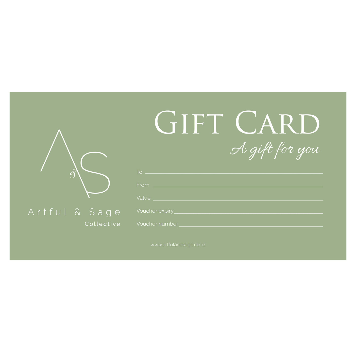 Artful and Sage Collective Gift Card (Physical Version) - Artful & Sage Collective