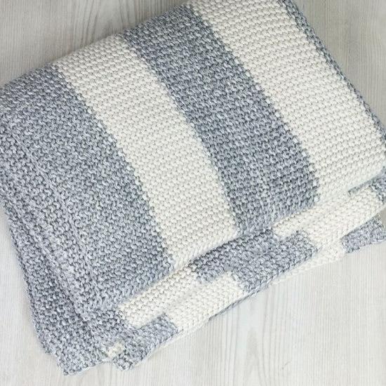 Grey Moss Stitch Throw